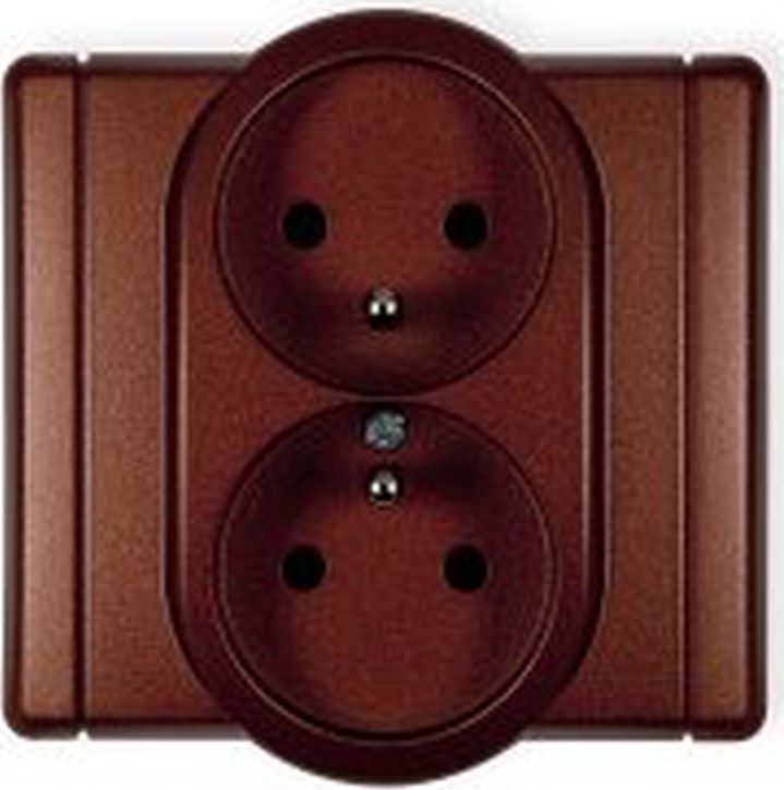 Karlik FLEXI Gniazdo podwójne z/u brązowy metalik 9FGP-2z