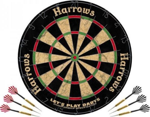 Harrows Zestaw Let's Play Darts Game Set / tarcza + rzutki