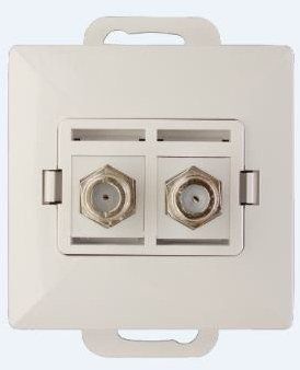 Abex Gniazdo TV podwójne typu F biały OPAL/PERŁA (TV-FX-F1/P2 BIAŁY)