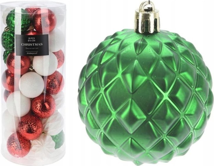 Koopman Zestaw bombek choinkowych 35 sztuk 6cm