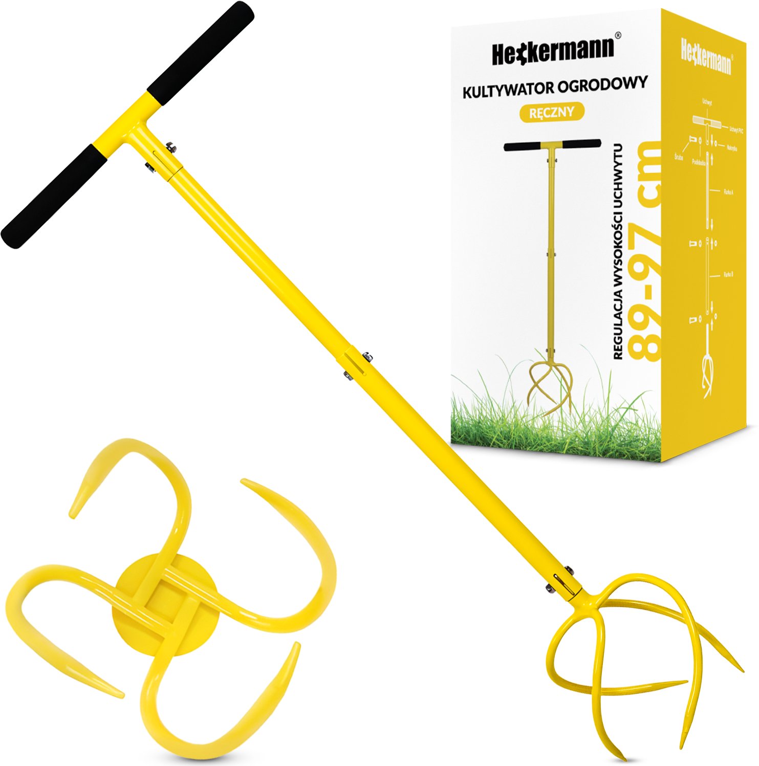 Kultywator ręczny Spulchniacz gleby aerator Heckermann BP2902009