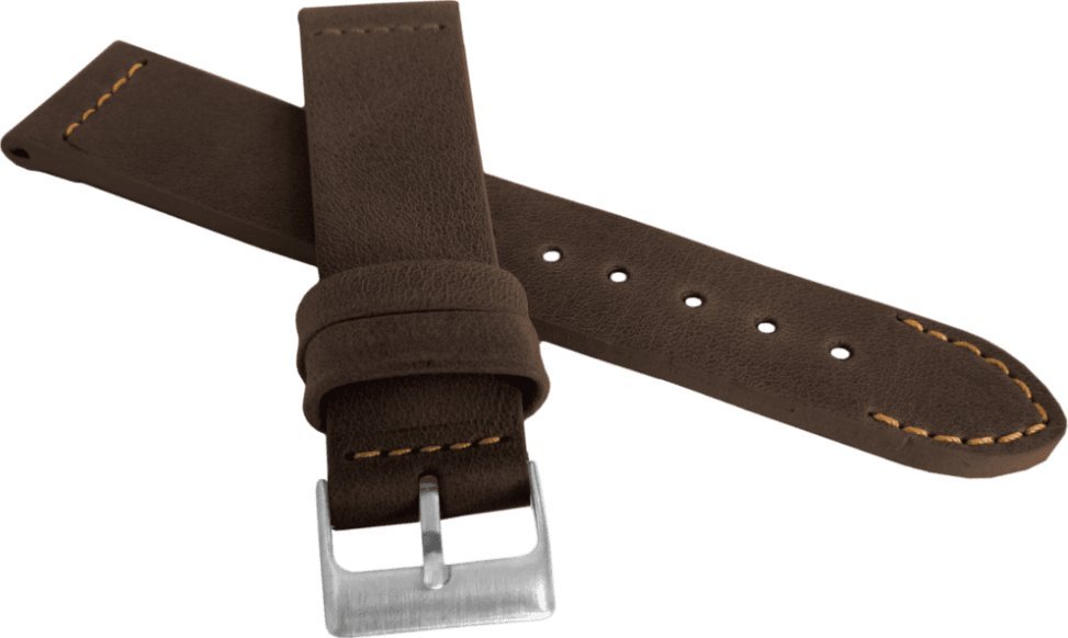 Lavvu LAVVU Brązowy szyty pasek RETRO z luksusowej skóry Top Grain - 22