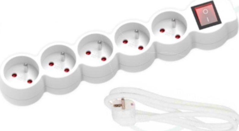 Listwa zasilająca DPM Solid PRZEDŁUŻACZ SIECIOWY 5 GNIAZD 5M Z WYŁĄCZNIKIEM