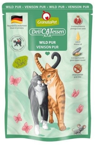 GranataPet DeliCatessen mokra karma z dziczyzną, saszetki dla kota 85g