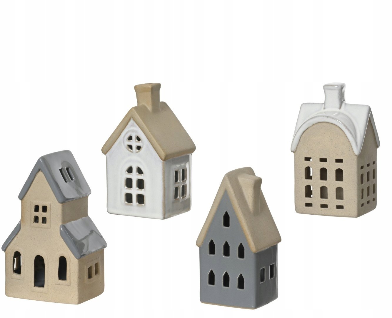 Figurka świąteczna porcelanowa domek różne kolory 17,9 cm 1szt