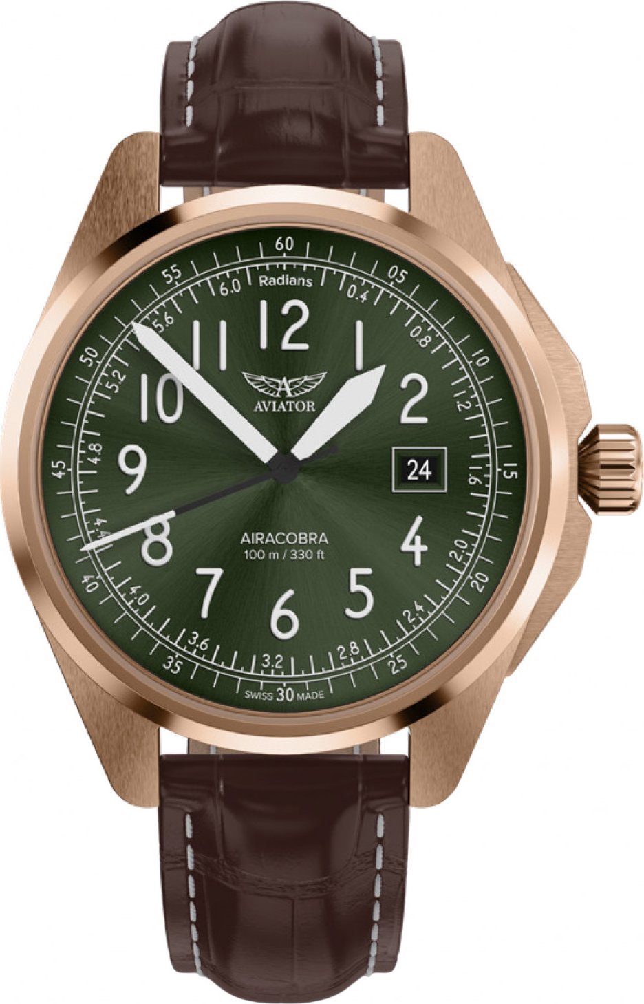 Zegarek Aviator Zegarek męski Aviator V.1.38.2.324.4 brązowy