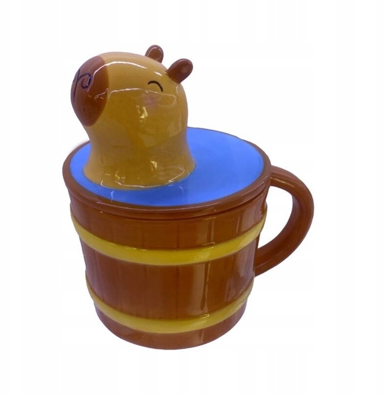 Kubek ceramiczny z przykrywką Kapibara