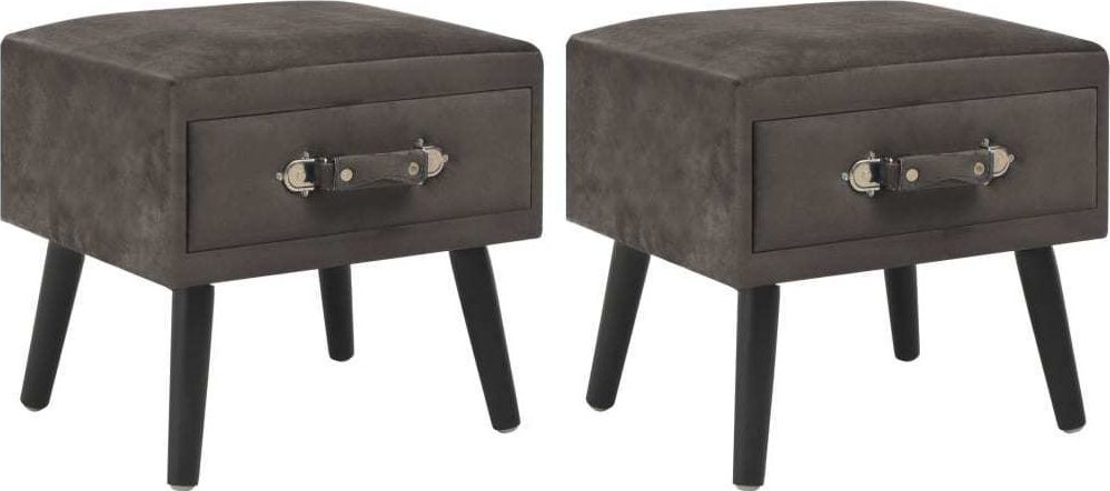 vidaXL Szafki nocne, 2 szt., szare, 40x35x40 cm, aksamitne