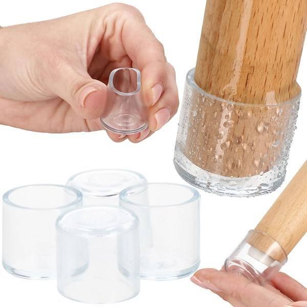 Springos Nakładki na nogi krzesła silikonowe 4 szt. ochraniacze na meble 22 mm UNIWERSALNY