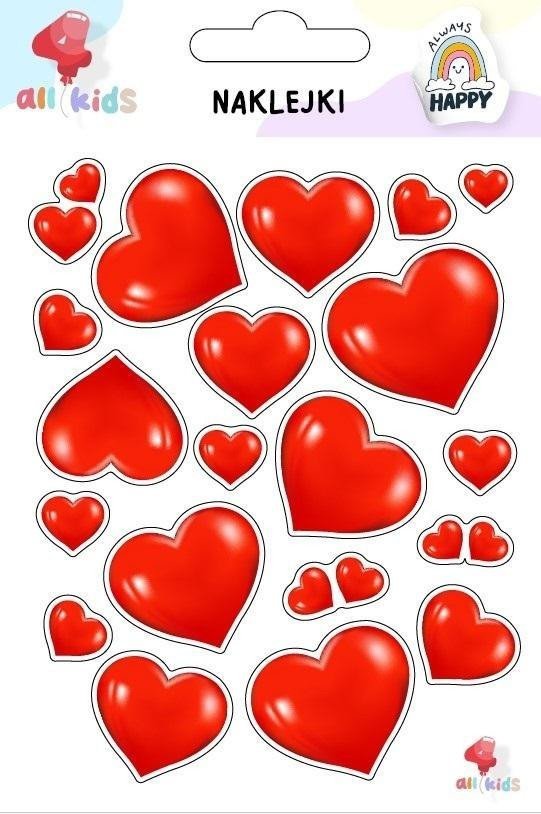 Naklejki dla dzieci Serca Walentynki 1