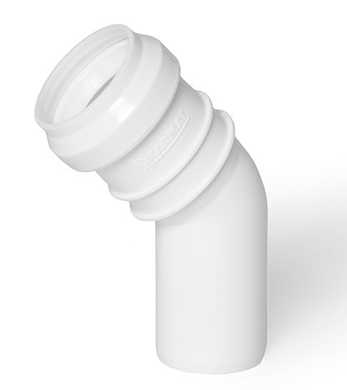 Kolano białe 40mm 45 stopni