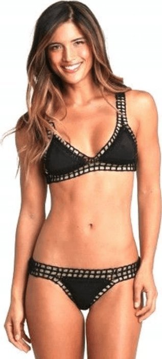 Pan i Pani Gadżet Strój kąpielowy plecione boho CZARNY M