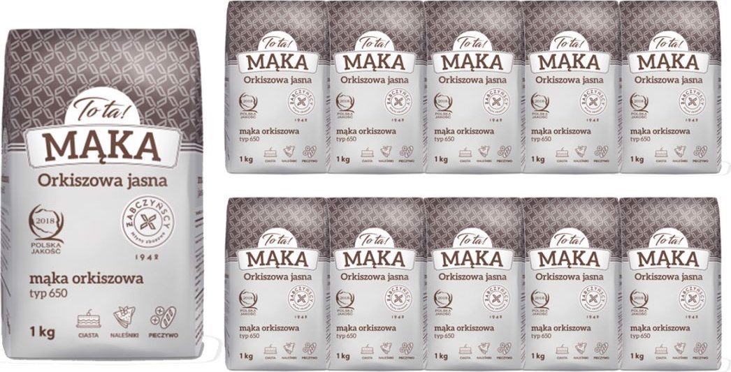 TO TA ToTa! Mąka orkiszowa jasna typ 650 1 kg x 10 sztuk