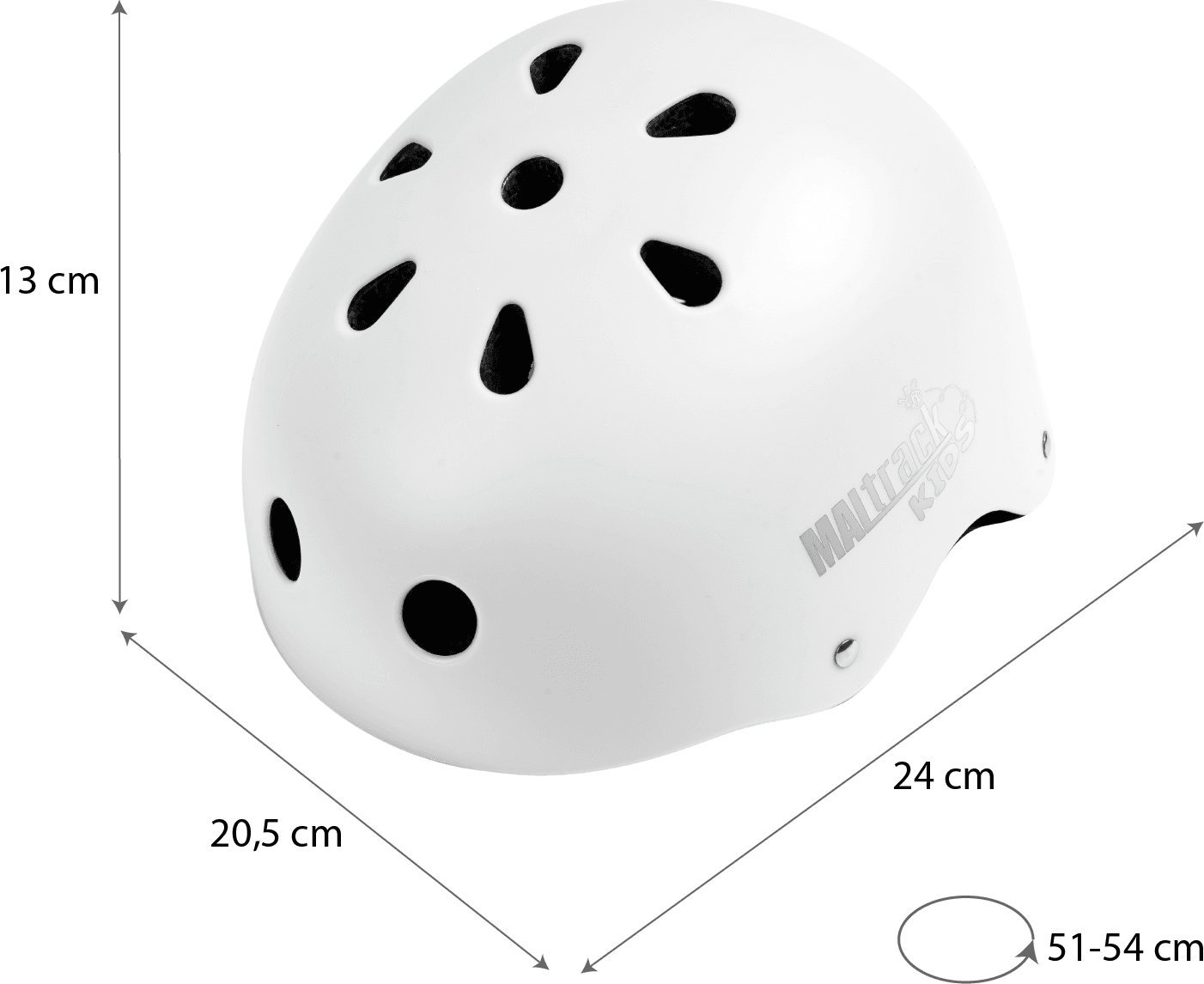 MalTrack Kask dla Dziecka Rowerowy Dziecięcy Regulowany Biały