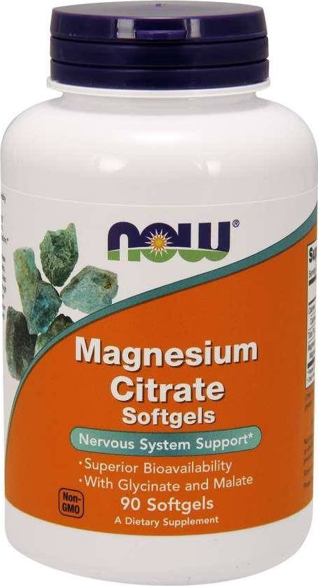 NOW Foods NOW Foods - Cytrynian Magnezu, 90 kapsułek miękkich