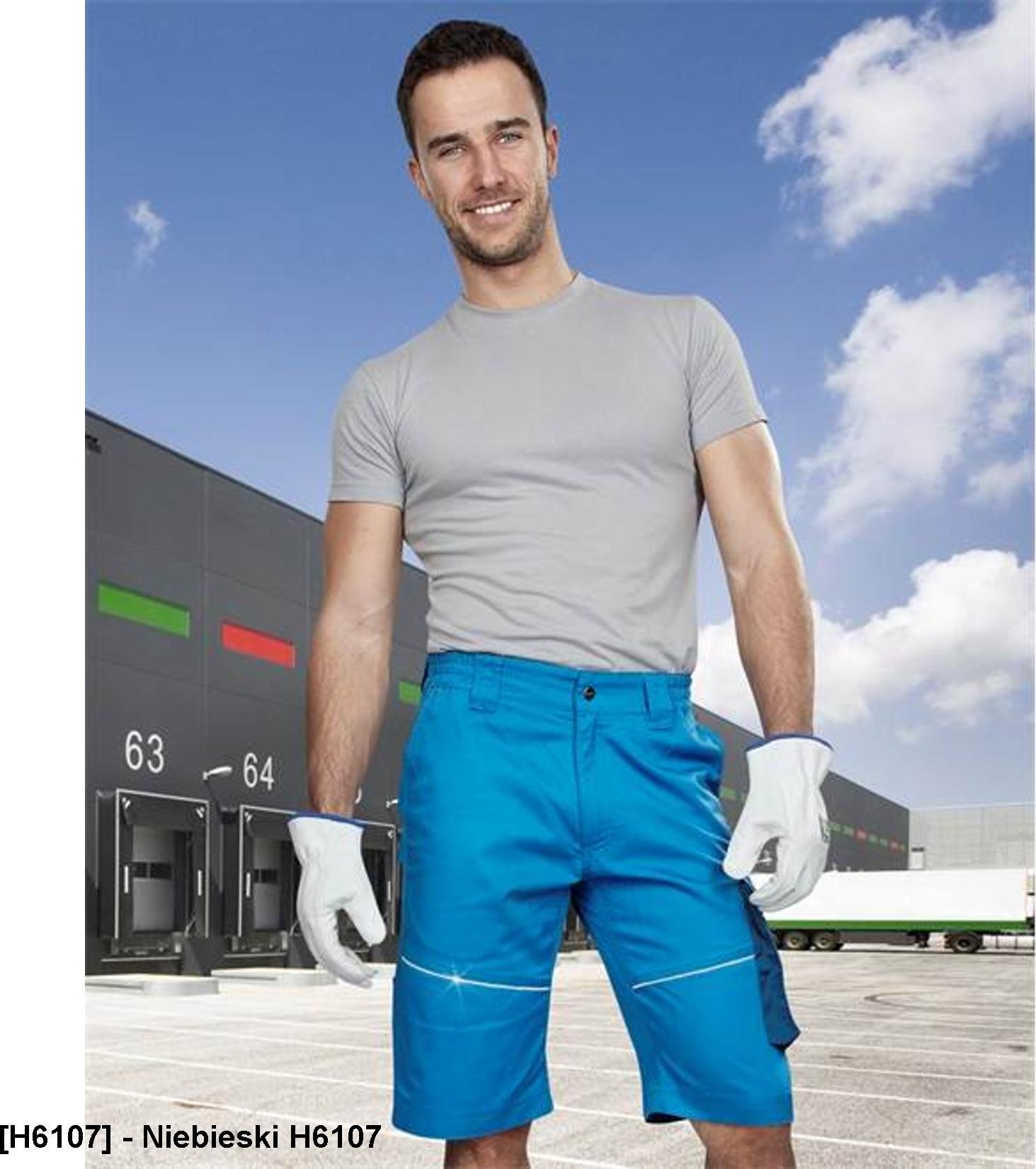 Ardon SUMMER ARDON - modne szorty, dopracowana sylwetka, odblaskowe elementy - Niebieski H6107 64