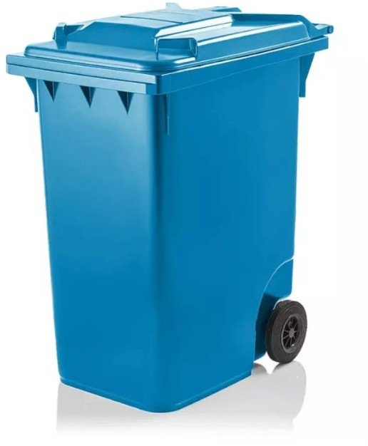 Pojemnik do segregacji odpadów na kółkach WEBER - pojemność 360 l (Kolor: niebieski)