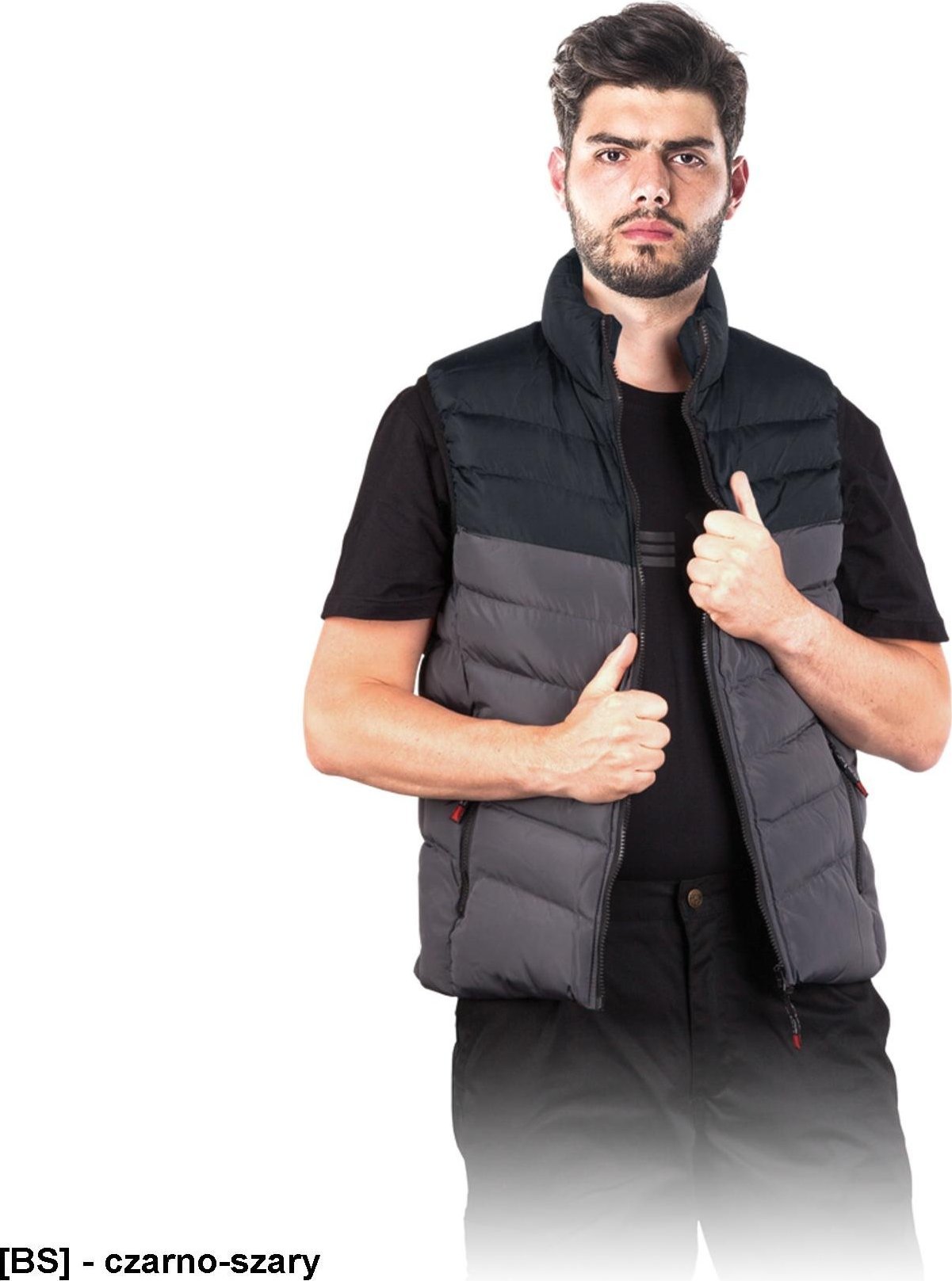 R.E.I.S. VEST-TWIN - bezrękawnik ochronny ocieplany - czarno-szary XL