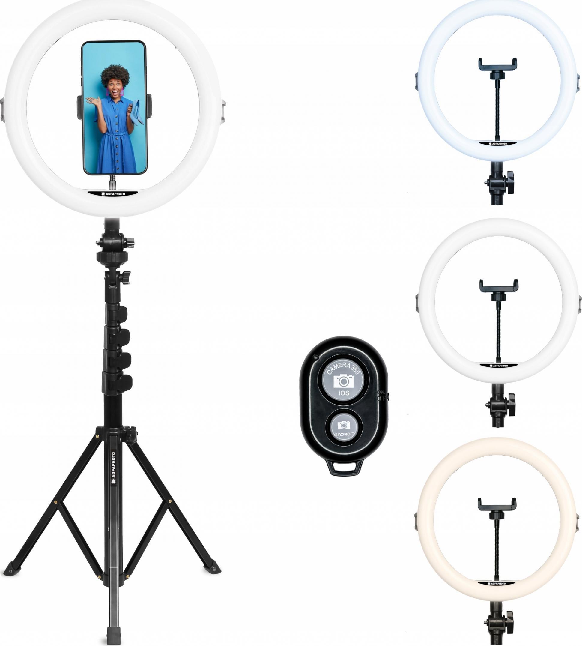 Lampa pierścieniowa AgfaPhoto AGFA ARL11XL LED Ring 11 + Statyw + Pilot