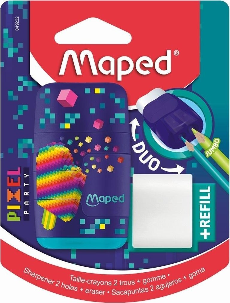 Temperówka z gumką Connect Pixel 2 otwory MAPED