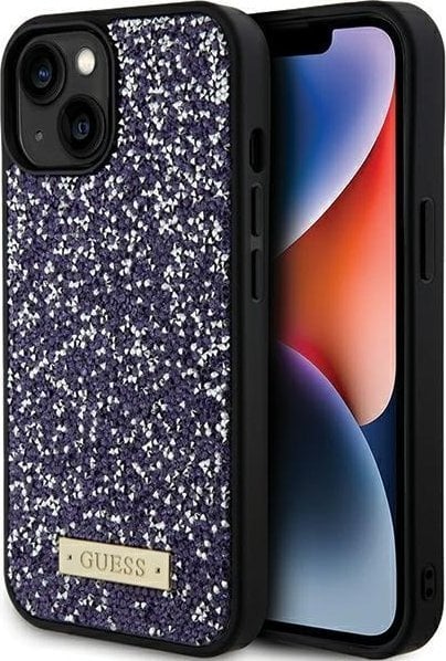 Guess GUHCP15SPFGSBSP iPhone 15 / 14 / 13 6.1" fioletowy/purple hardcase Rhinestone Metal Logo