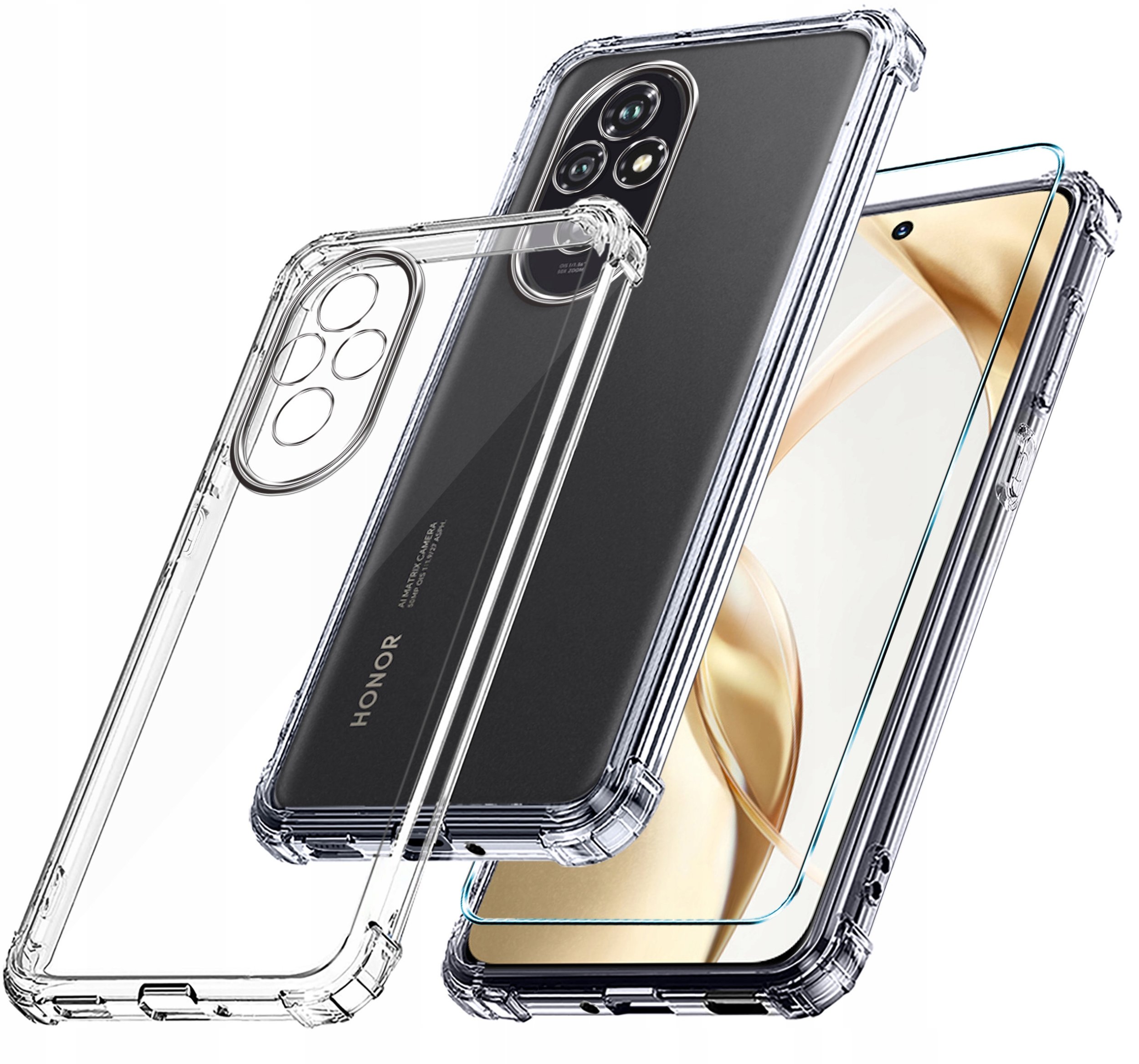 Etui do Honor 200 5G PANCERNE CASE SILICON GUMOWE SLIM +SZKŁO