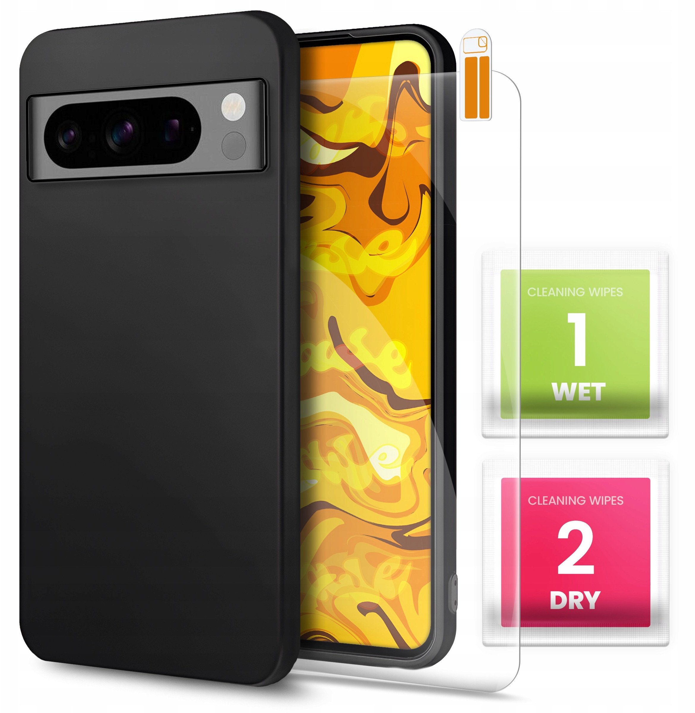 ETUI DO GOOGLE PIXEL 8 OBUDOWA CZARNE MATOWE SILIKON POKROWIEC SLIM SZKŁO