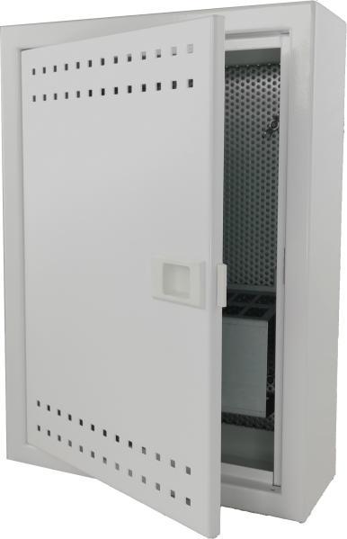 Alantec Szafka mieszkaniowa, teletechniczna, FTTH 350x250x90, natynkowa, drzwi perforowane, 1 x gn. elektryczne, 14 x gn. keystone ALANTEC - ALANTEC