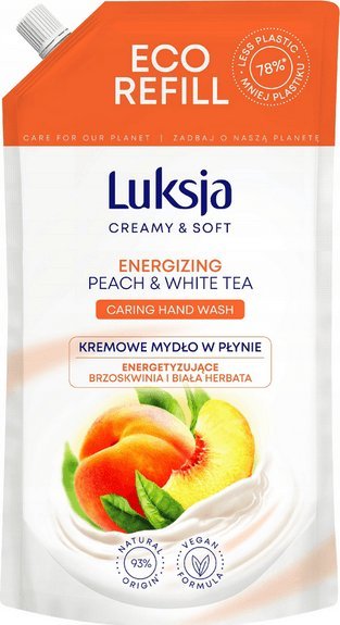 Luksja Luksja Creamy & Soft Kremowe mydło w płynie Brzoskwinia i Biała Herbata 900 ml opakowanie uzupełniające