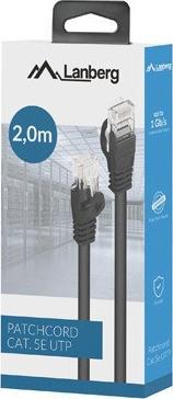 Lanberg PATCHCORD KAT.5E UTP 2M CZARNY BOX FLUKE PASSED LANBERG