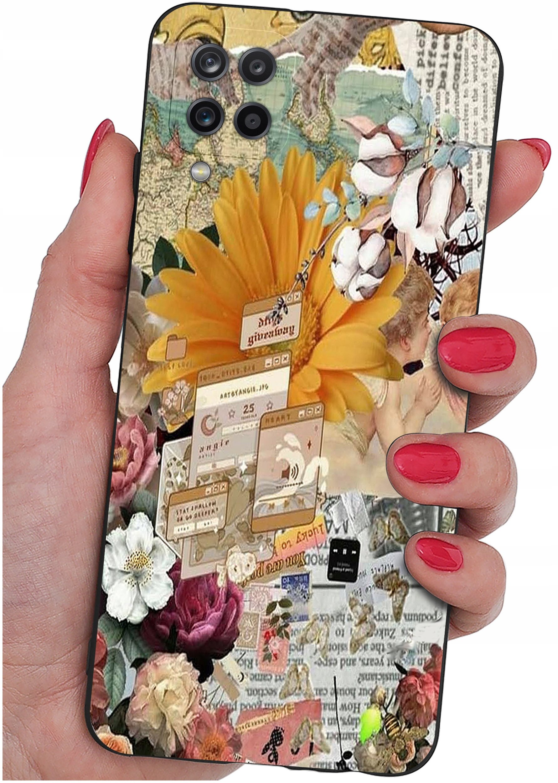 Etui do Samsung Galaxy A12|M12 WZORY |SILIKONOWE MATT CASE + SZKŁO 9H