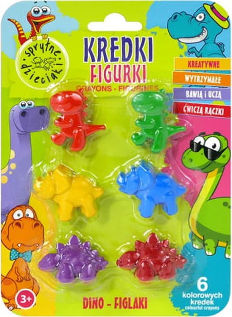 Sprytne Dzieci Kredki Figurki Dino Figlaki