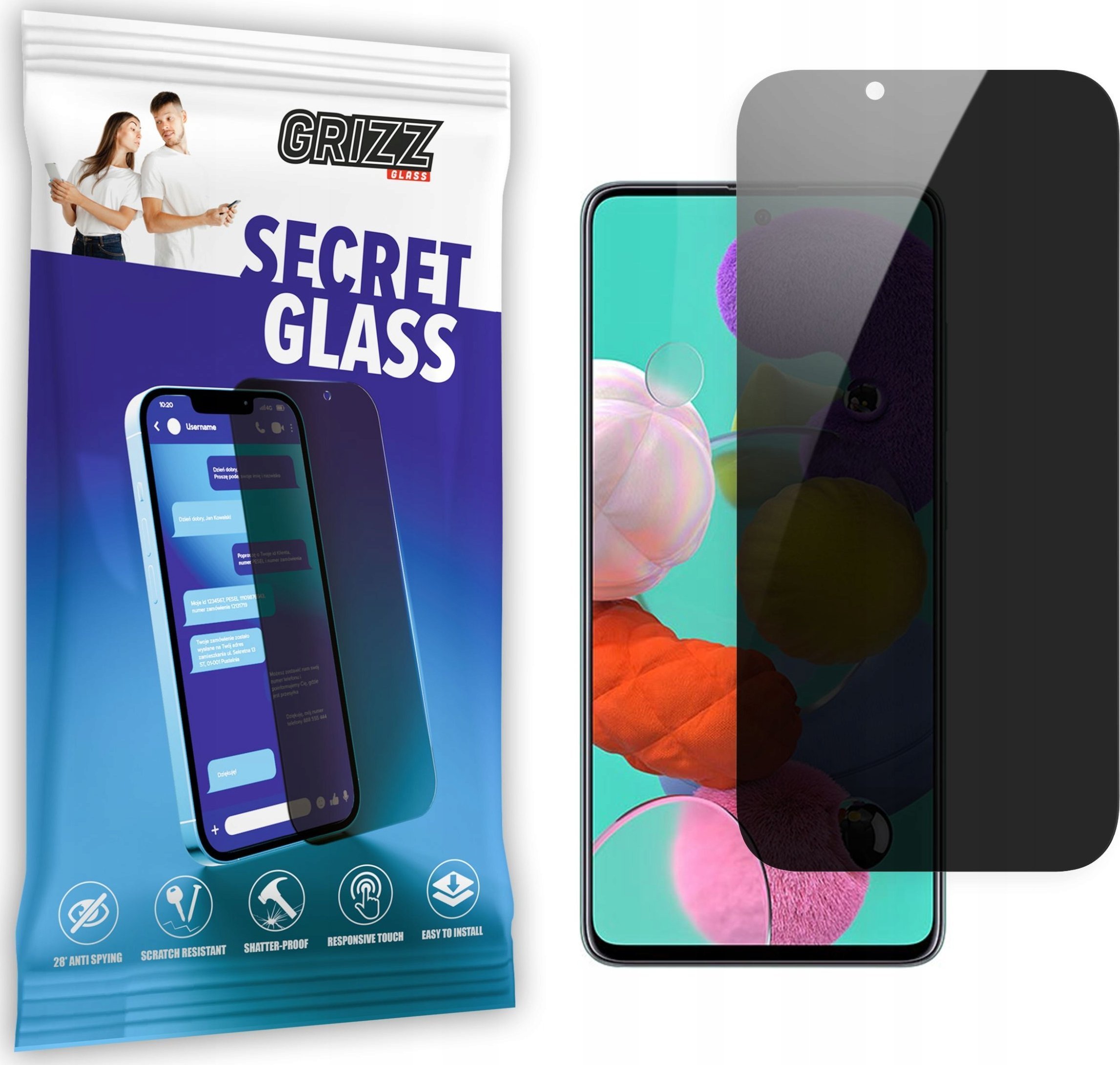 GrizzGlass Szkło prywatyzujące GrizzGlass SecretGlass Samsung Galaxy A71 5G