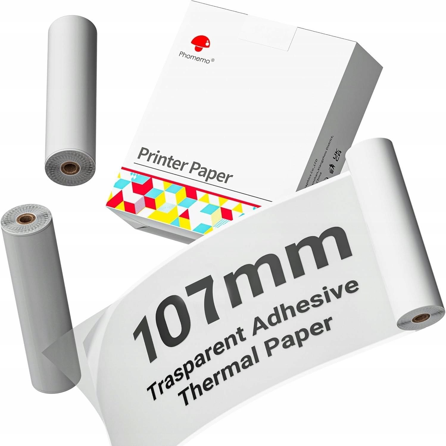 Phomemo 3x Papier Wkład Rolka Naklejka Przezroczysty 110mm Do M832 M04 S As / Q22-ttrms-107