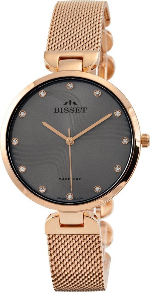 Zegarek Bisset Zegarek damski Bisset BIS099 CYRKONIE różowe złoto