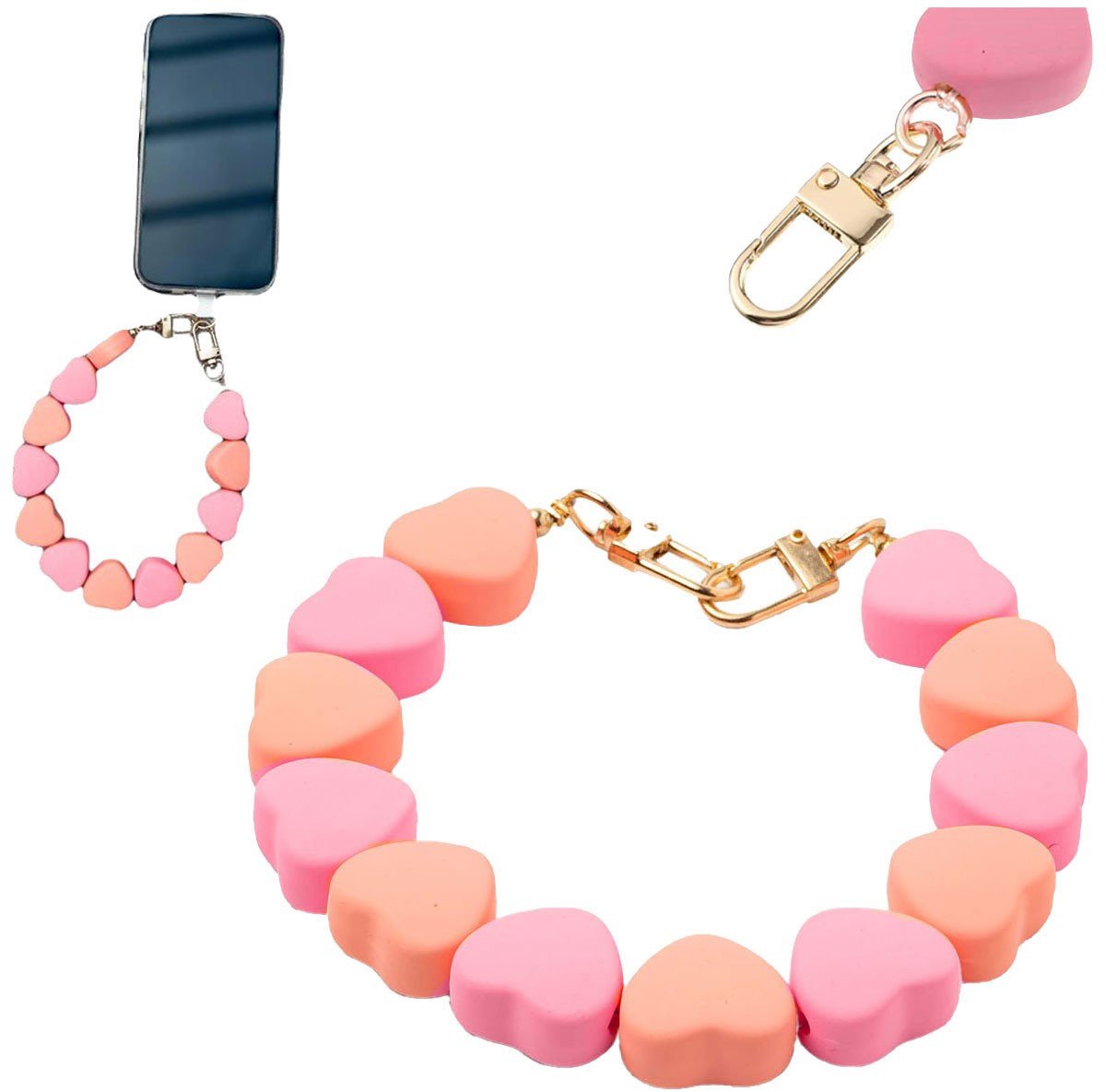 Zawieszka/brelok różowo-pomarańczowa