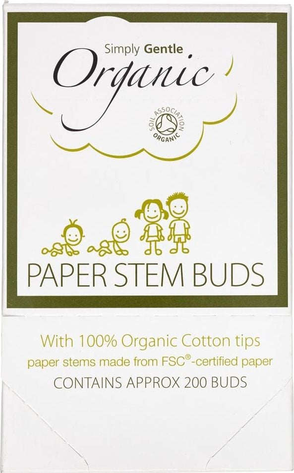 Simply Gentle Simply Gentle Organiczne patyczki kosmetyczne - 200 sztuk