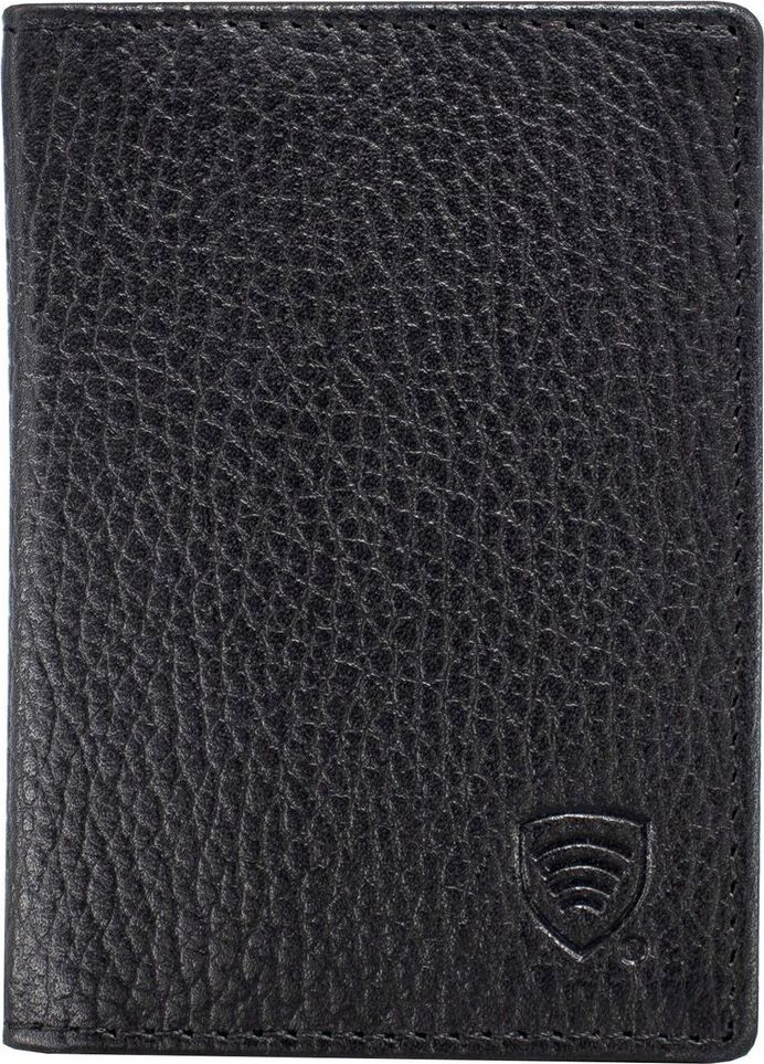 KORUMA Mały skórzany portfel (czarny) KUK-77TPEBBL Uniwersalny