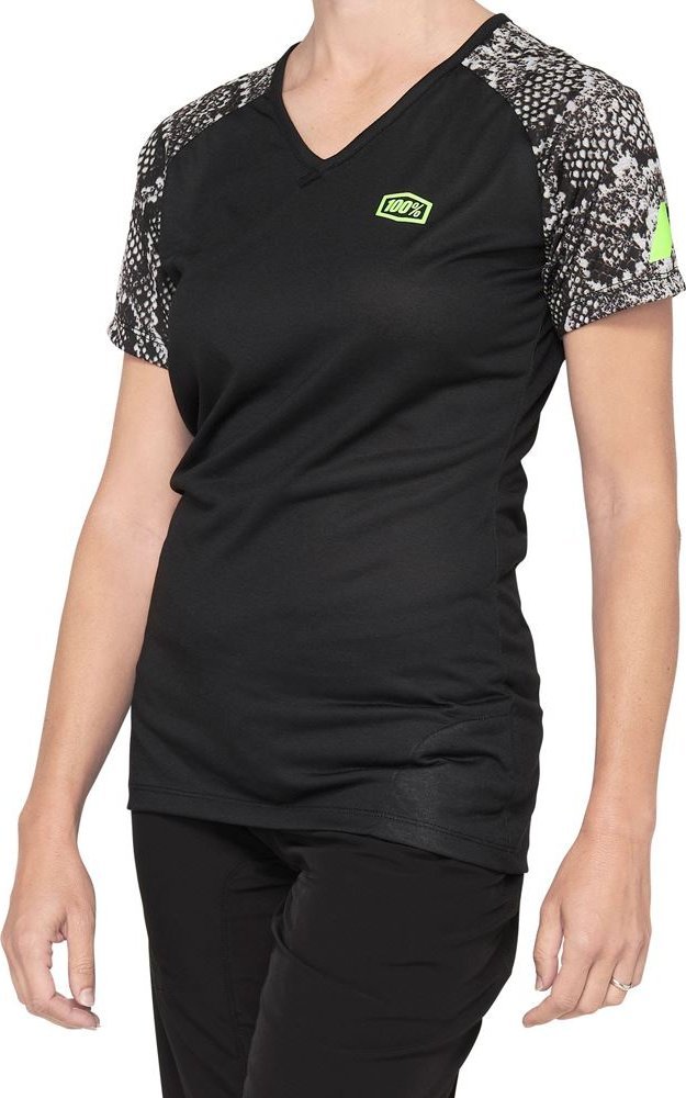 100% Koszulka damska 100% AIRMATIC Women's Jersey krótki rękaw black python roz. L (NEW 2021)