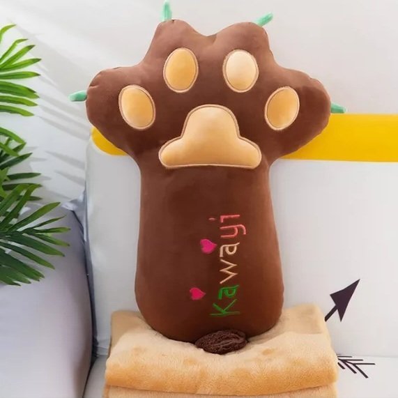 myHomelife Maskotka pluszak z kocykiem 2w1 duża łapka kotka