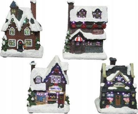 Kaemingk Figurka świąteczna LED dekoracyjna domek 12 cm
