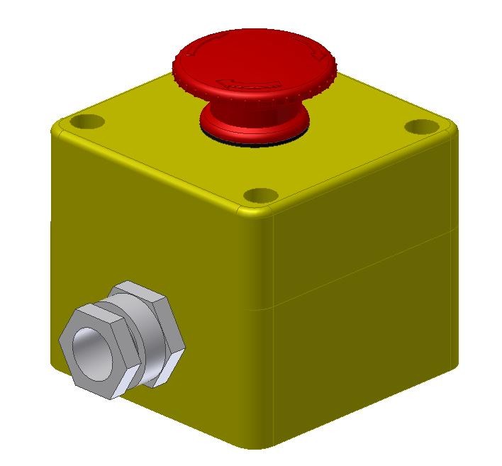 Promet Kaseta sterownicza żółta z przyciskiem dłoniowym czerwonym WO-KASETA KM-S1