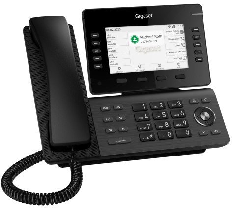 GIGASET P855BW IP PRO IP Tischtelefon 12,7 cm 5 Zoll TFT-Farbdisplay 3x USB Bluetooth WLAN Anschluss f�r P800 KEY PRO Ex. Module PoE