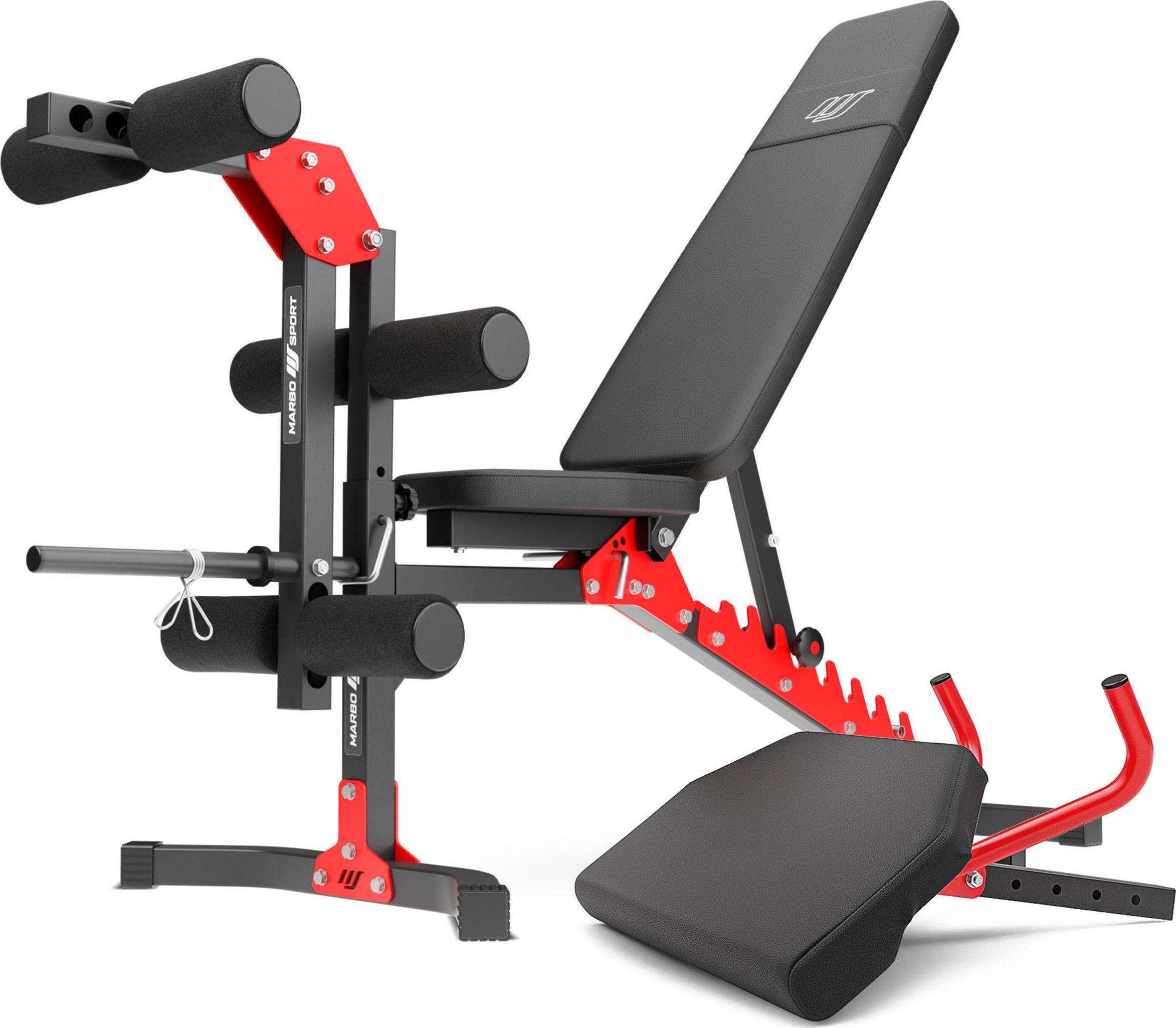 Zestaw MH1 | Ławka regulowana + prasa na nogi + modlitewnik (wsuwka) - Marbo Sport