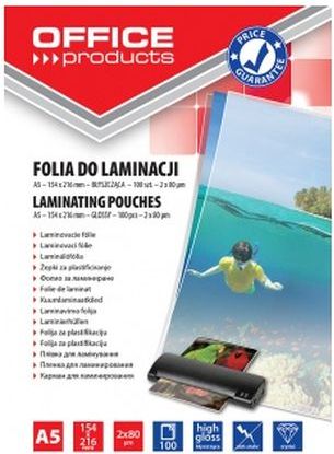 Q-Connect Folia do laminowania A5 bĹ‚yszczÄ…ca transparentna 100 sztuk