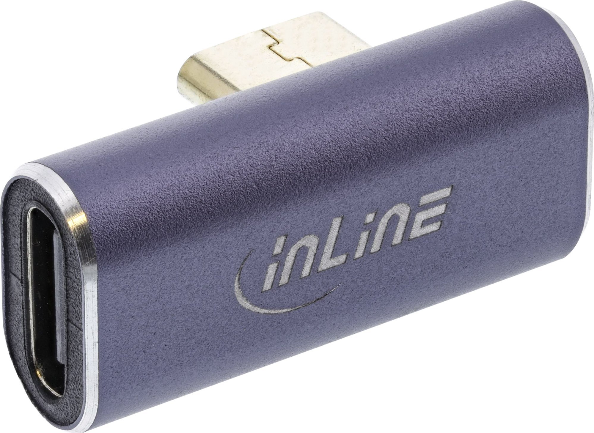 Adapter USB InLine InLine® USB4 Adapter, USB Type-C male/female vertical right/left angled, aluminium, grey