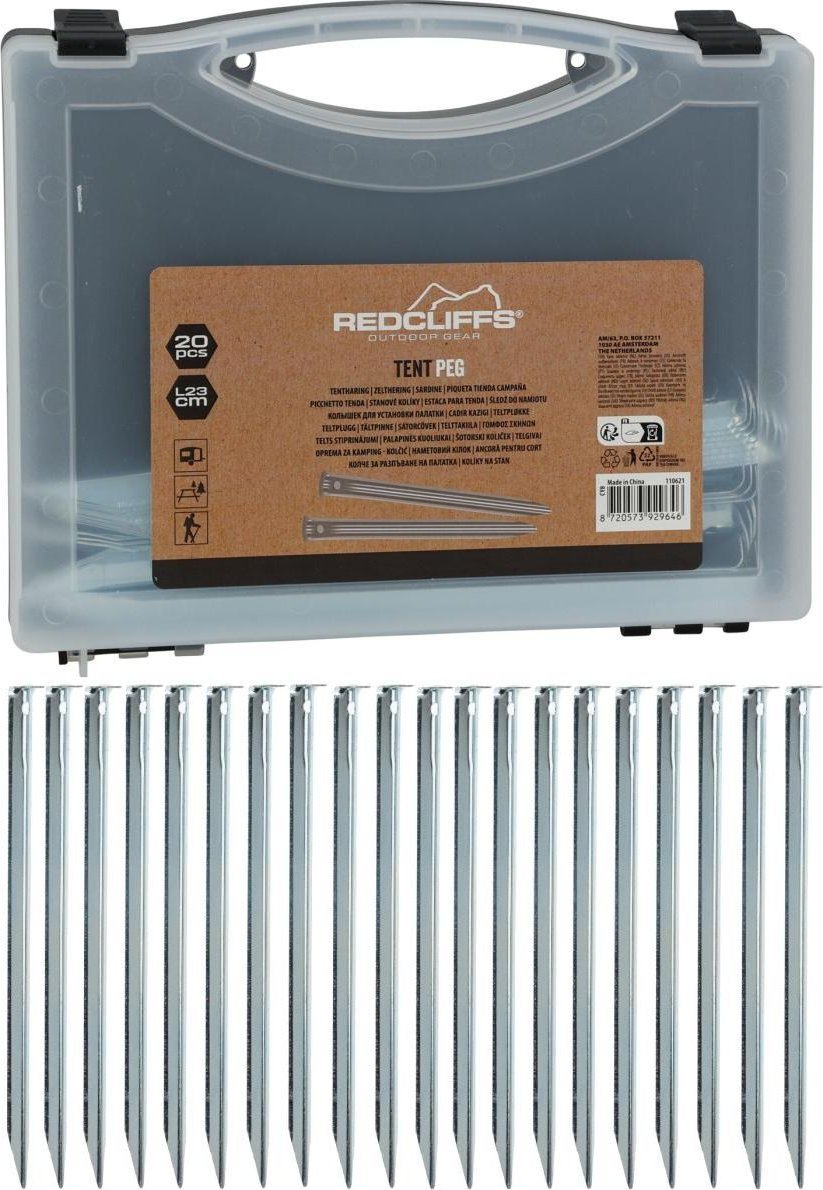 Redcliffs ŚLEDZIE DO NAMIOTU 23CM KPL. 20SZT METAL W WALIZCE REDCLIFFS
