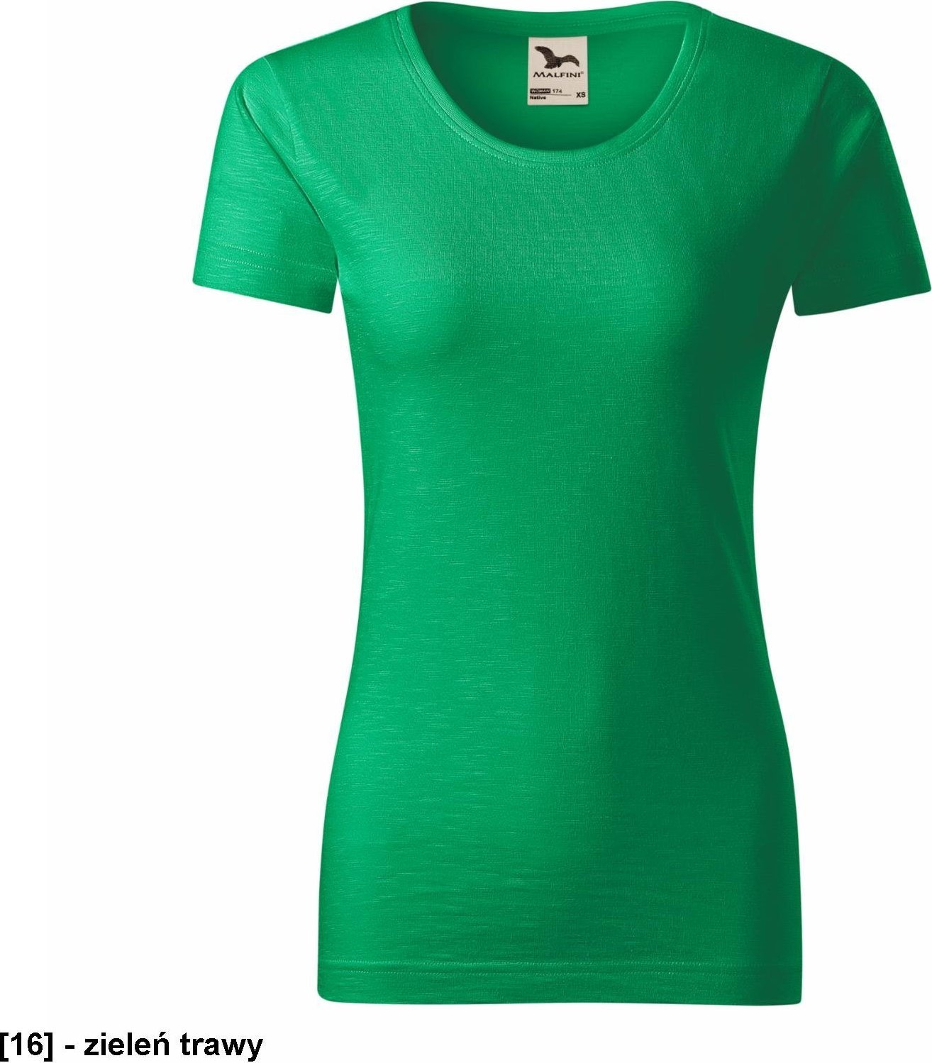 MALFINI Native 174 - ADLER - Koszulka damska, 150 g/m, 100% bawełna organiczna - zieleń trawy XS