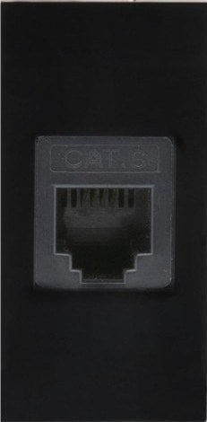 Maclean Gniazdo LAN pojedyncze pasuje do szklanych ramek MCE725B Czarne