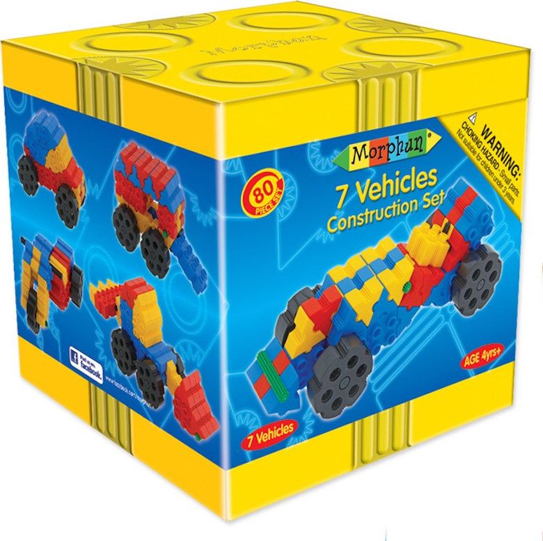 Morphun Morphun 7 Pojazdów 80 el. - Klocki konstrukcyjne